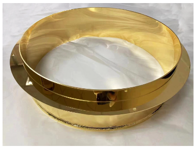 Large diameter shaped parts polished gold