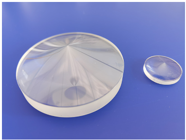 Quartz conical lenses, window 